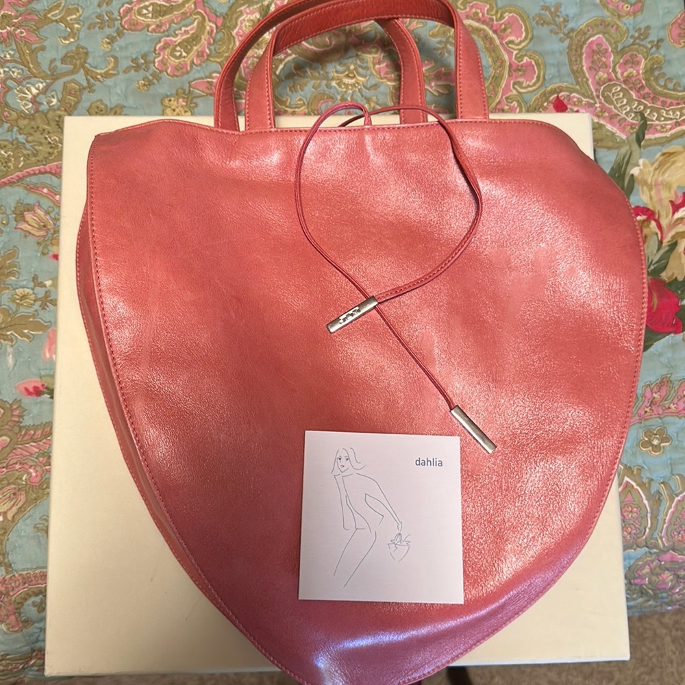 Tumi Dahlia petal pink leather handbag